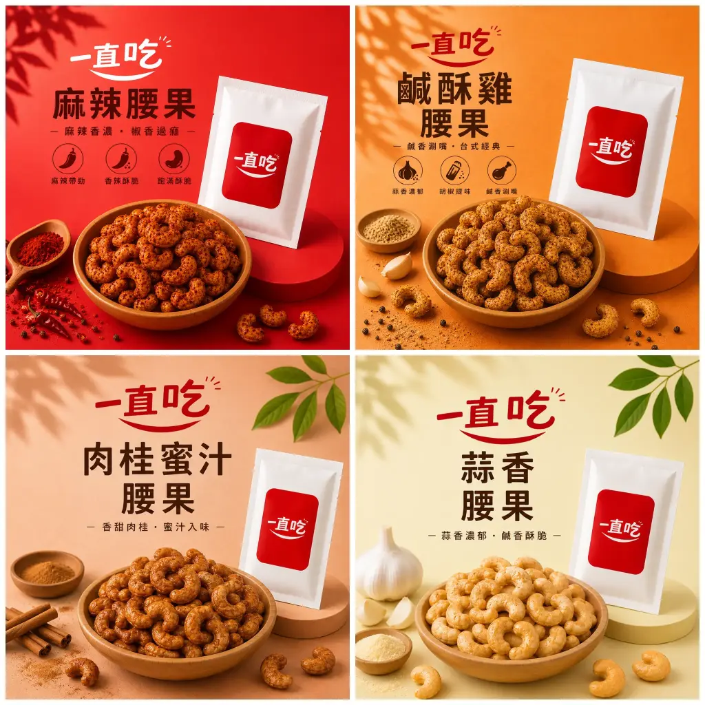一直吃｜搖搖腰果系列 堅果隨手包 每日堅果包 烘培堅果 健身 下午茶 旅遊
